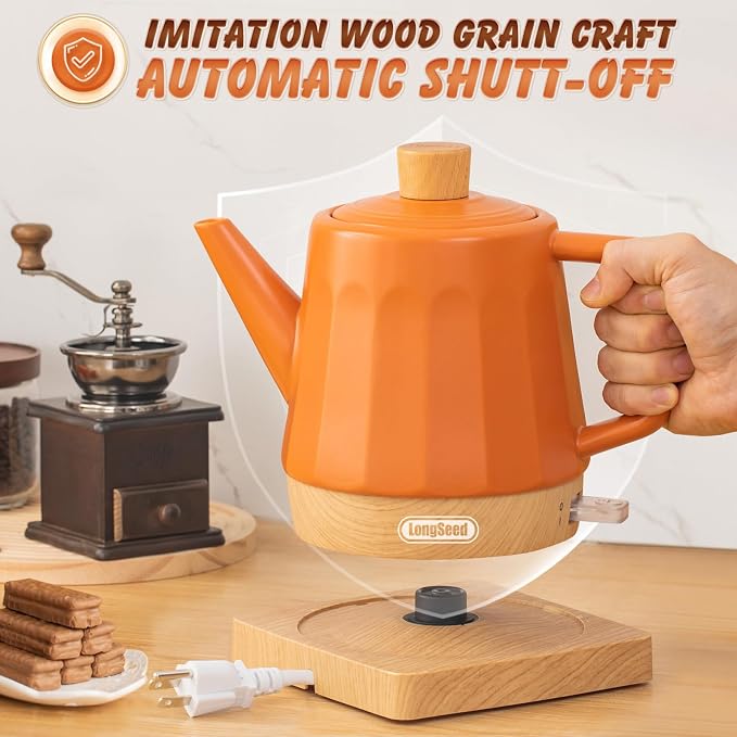 1.2-Qt Ceramic Electric Kettle Pot, Tea Kettle & Water Boiler - Image 4