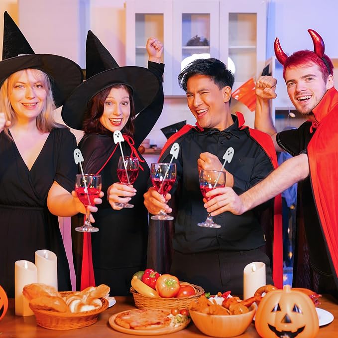 36 Pcs Halloween Drink Stirrers, Ghost Cocktail Sticks - Image 6
