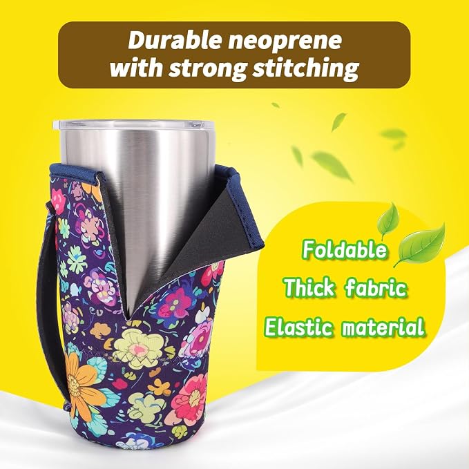 3 Pack Iced Coffee sleeve Insulated Neoprene Cup Sleeves - Image 4