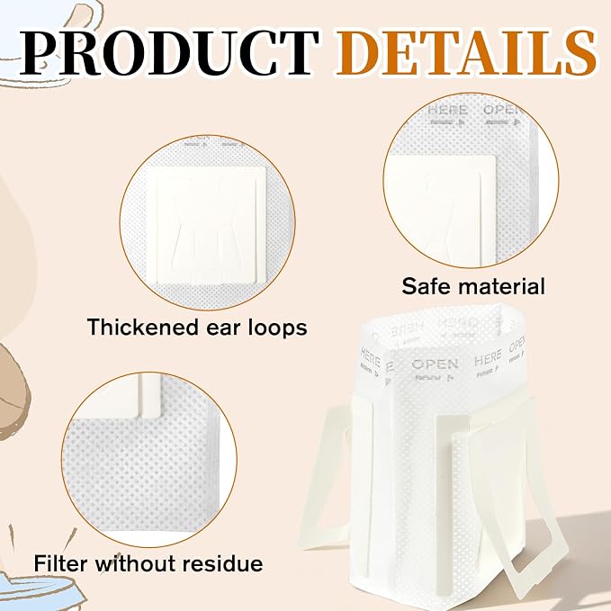 100 Pcs Portable Coffee Filter Paper Bag Hanging Ear Drip Coffee Bags Single - Image 3
