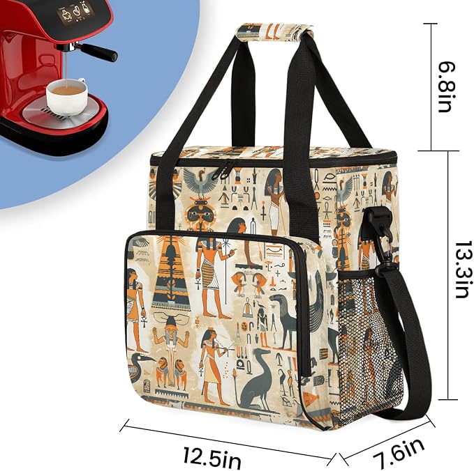 Ancient Egyptian Coffee Maker Carring Bag, Large Insulated Storage Organizer - Image 2