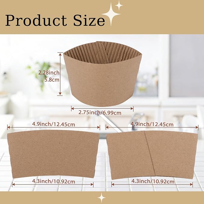200 Pack Coffee Cup Sleeves, coffee sleeves, Coffee Sleeves Disposable - Image 2