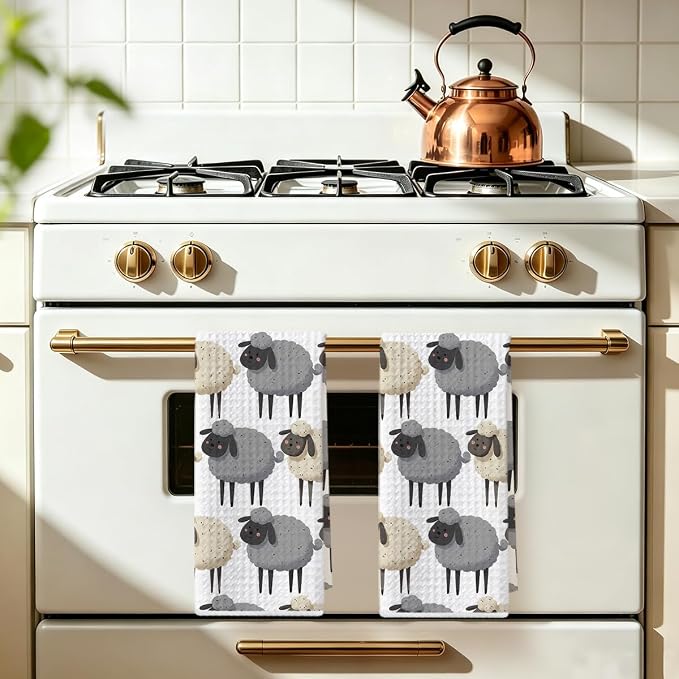 2 Pcs Sheep Kitchen Towels, Microfiber Dish Cloths - Image 5