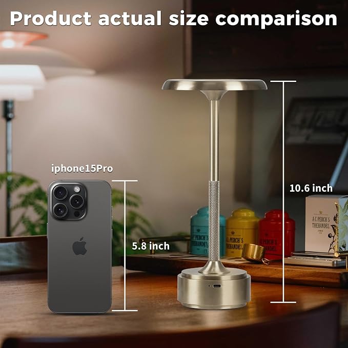HAPYGI 5200mAh Rechargeable Cordless LED Table Lamps Touch Sensor Light - Image 2