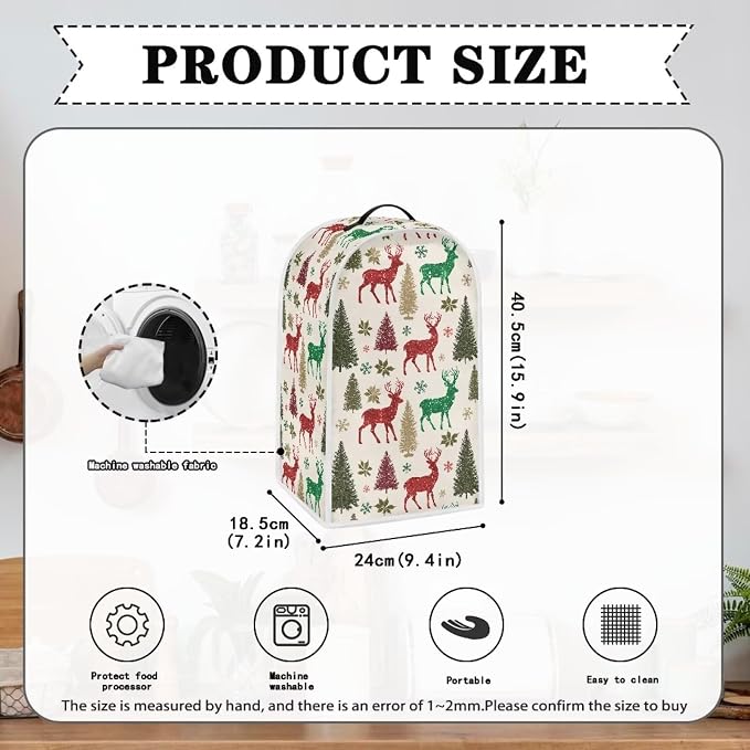 Christmas Trees Deer Blender Dust Cover, Anti Fingerprint Polyester Stand Mixer - Image 6