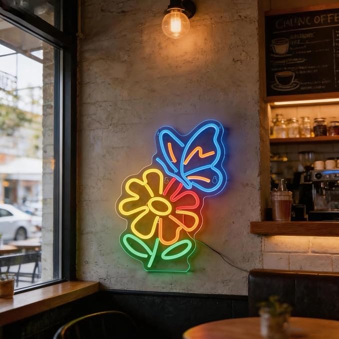 Flower and Butterfly Neon Sign - Image 6