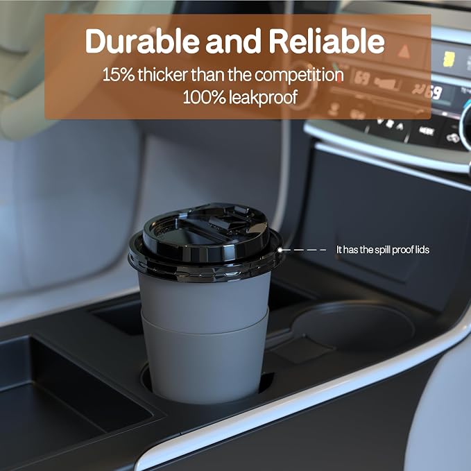 Clawsoff 100 Pack 12 oz Disposable Paper Coffee Cups - Image 4