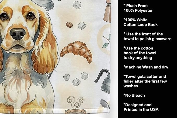 Caroline's Treasures Lemon Roan English Cocker Spaniel Coffee Bar Kitchen Towel - Image 4