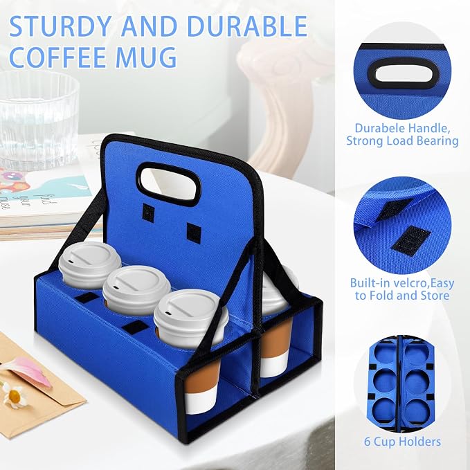 6-Cup Drink Carrier, Portable Beverage Caddy - Image 3