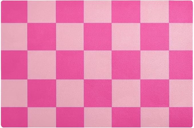 Hot Pink Checkerd05 Coffee Mat Coffee Bar Maker Station Pot Spill Machine Pad by QwThum