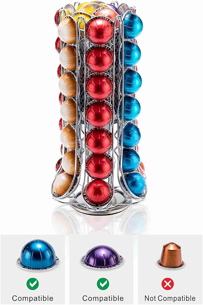 ZCDCP Nespresso Pod Holder, Vertuo Pod Holder Carousel Stand Storage - Image 4