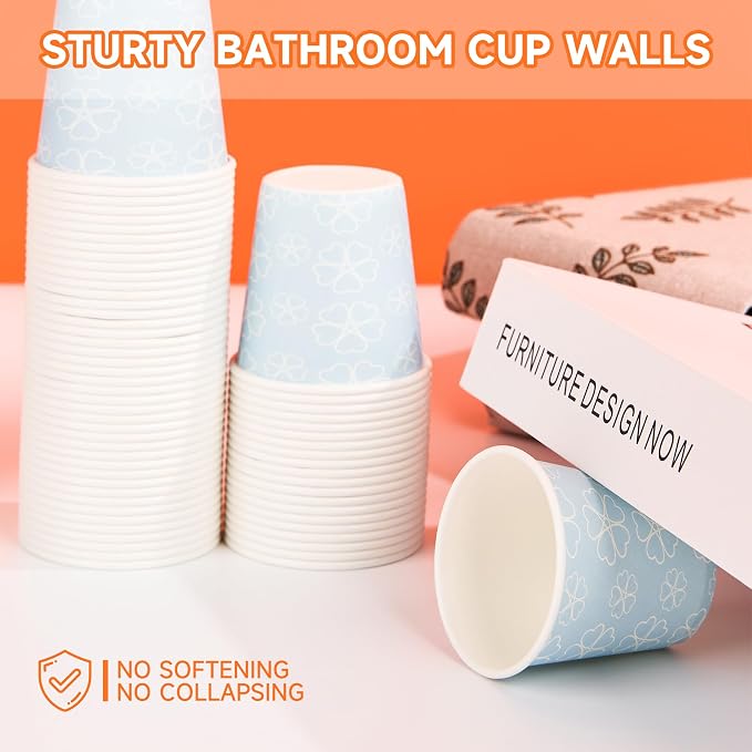 METAPRINT 300 Pack 3 oz Bathroom Cups, Disposable Paper Cups - Image 7