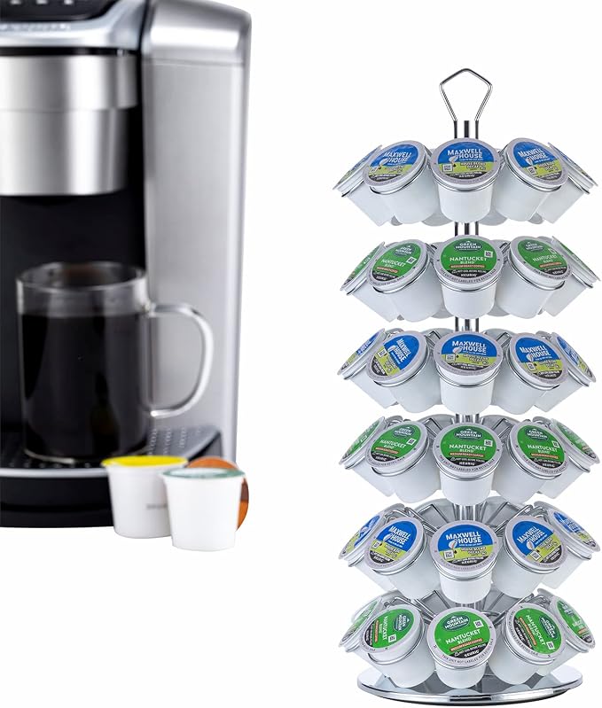 K cup Holder Storage Coffee Capsules Pod Holder Carousel 6 Tier Compatible by Ricerat