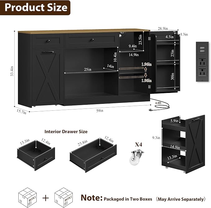 HOSTACK Multifunctional Storage Cabinet - Image 3