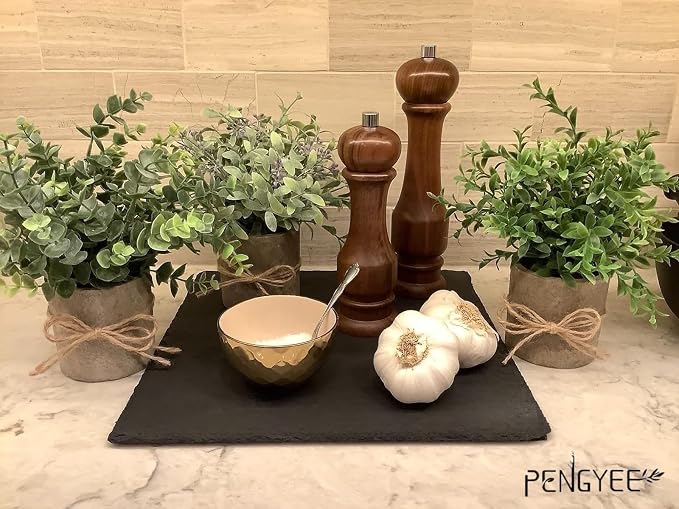 3 Pack Small Fake Plants in Farmhouse Pulp Pot - Image 2