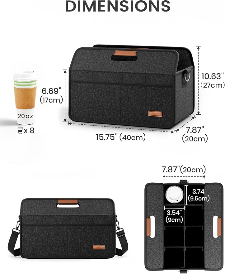 Fluxynara 8-Cup Reusable Felt Drink Carrier - Image 2