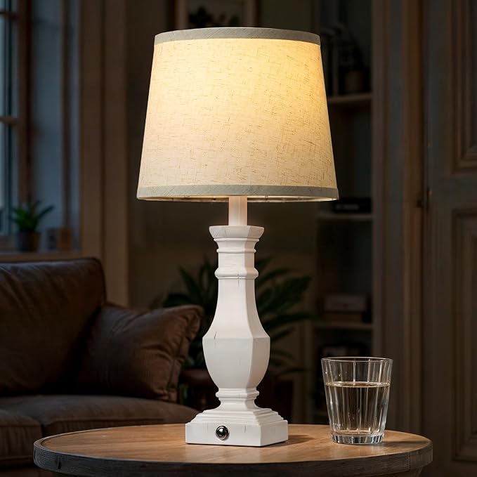 ROTTOGOON Dimmable Table Lamps Set of 2, Rustic Farmhouse Table Lamps - Image 6