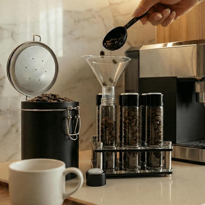 Single Dose Coffee Bean Storage, Airtight Tin Coffee Canister & Container - Image 2