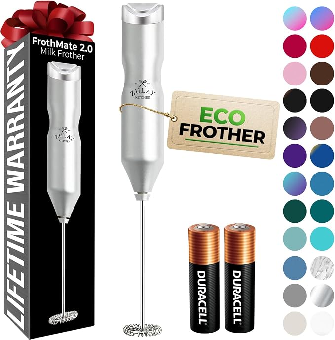 Zulay Kitchen Powerful Frother Wand AA Batteries Included, Ultra Fast Handheld by ZulayKitchen