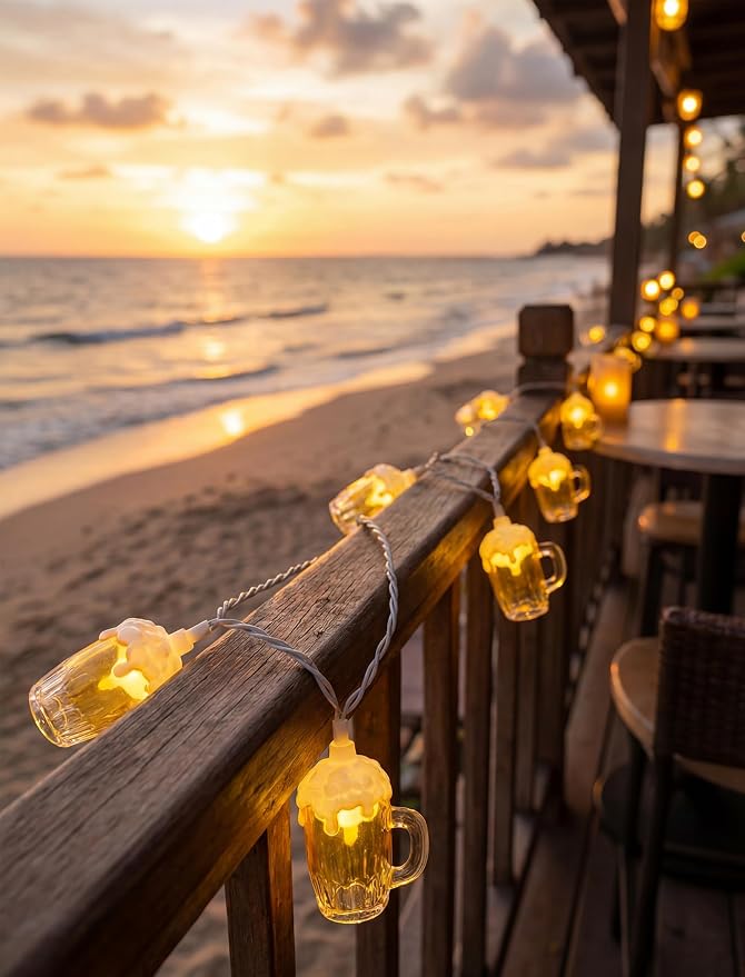 Beer String Lights Outdoor, 12.5FT Summer Decorative Camping String Lights - Image 2