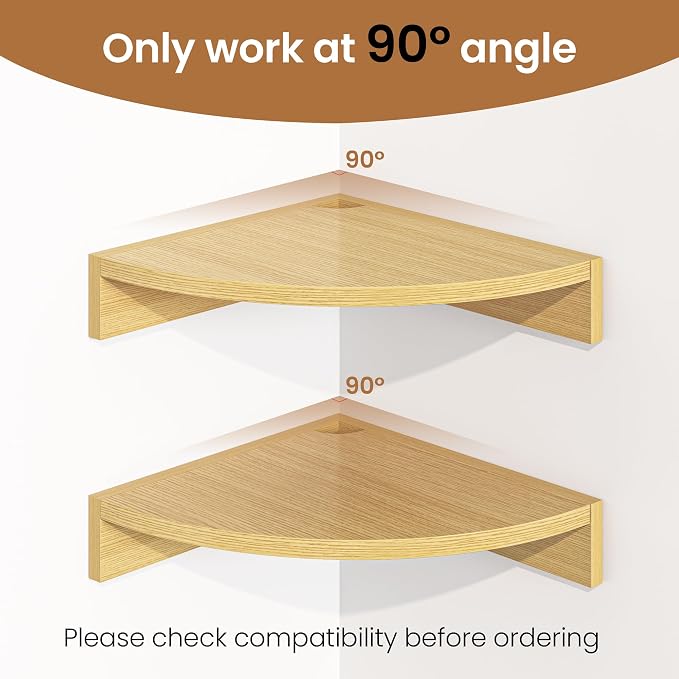 Fun Memories Corner Shelf Wall Mount, Wood Floating Corner Shelves, Corner Wall - Image 5