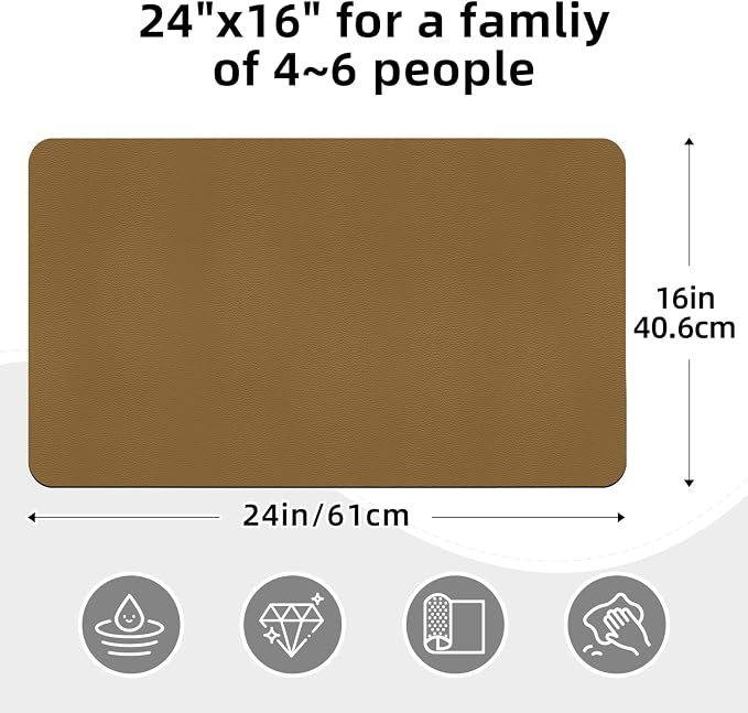 LOPNUR Kitchen Dish Drying Mat, Diatomite Coffee Mat, Super Absorbent Dish - Image 4