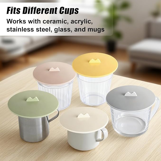 12 Pcs Silicone Cup Lids Silicone Cup Covers 3.9 Inch Diameter Food Grade - Image 2