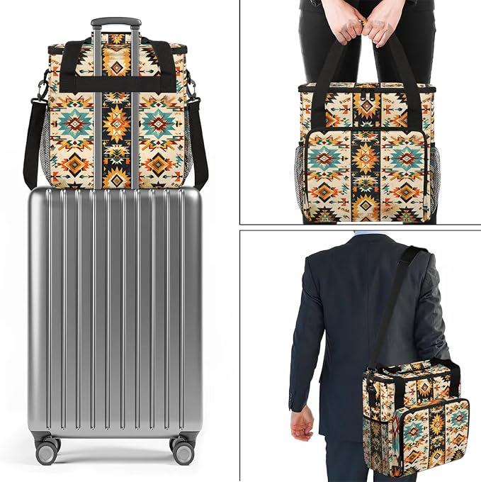 Boho Aztec Western Coffee Maker Carring Bag, Large Insulated Storage Organizer - Image 7