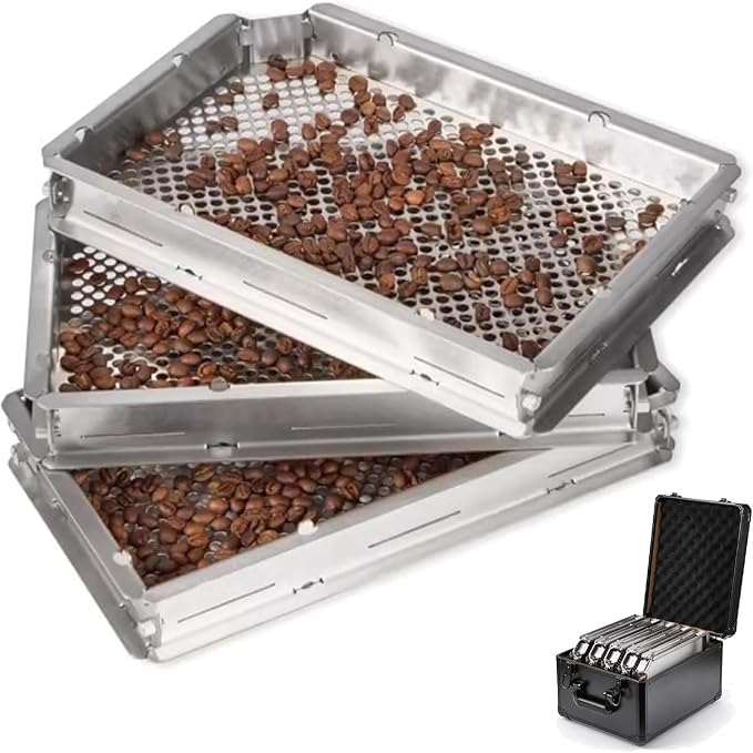Stainless Steel Green/Cooked Bean Screen, Coffee Bean Grading Sieve Set by Unknown