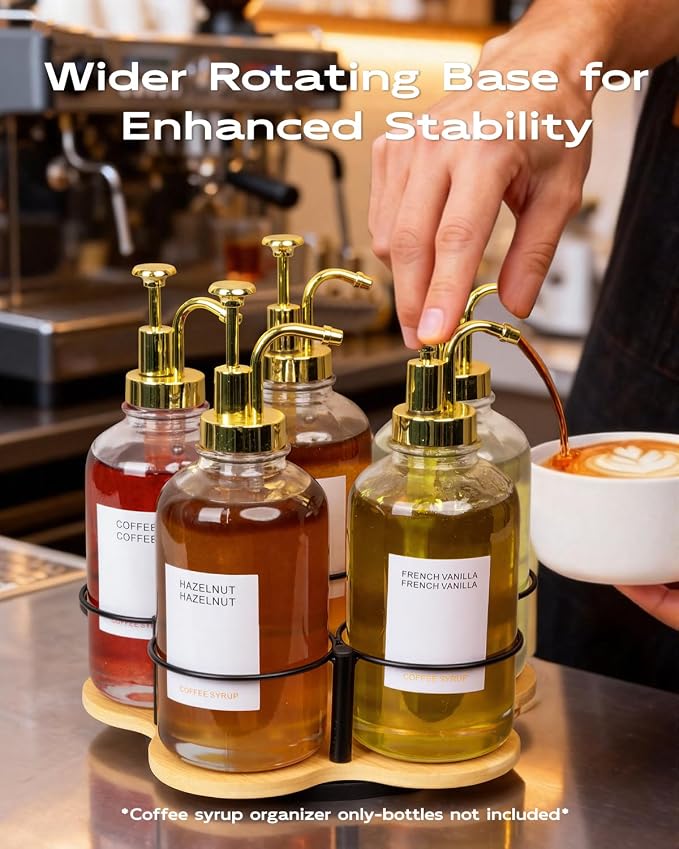 Rotating Coffee Syrup Organizer, Syrup Bottle Holder - Image 6