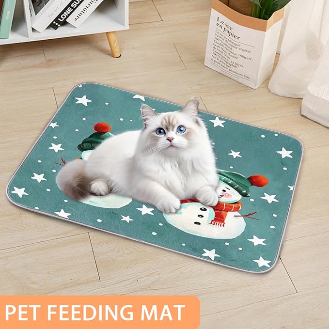 Cute Cartoon Snowman Green Dish Drying Mat, Kitchen Counter Quick Dry Pads - Image 7