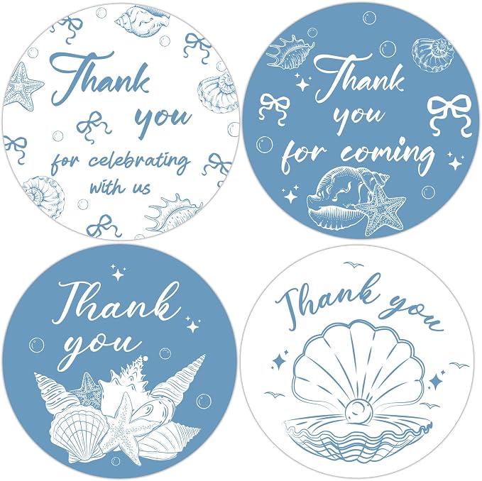 Serencatcher Blue Bow Starfish and Seashell Party Decorations by Serencatcher