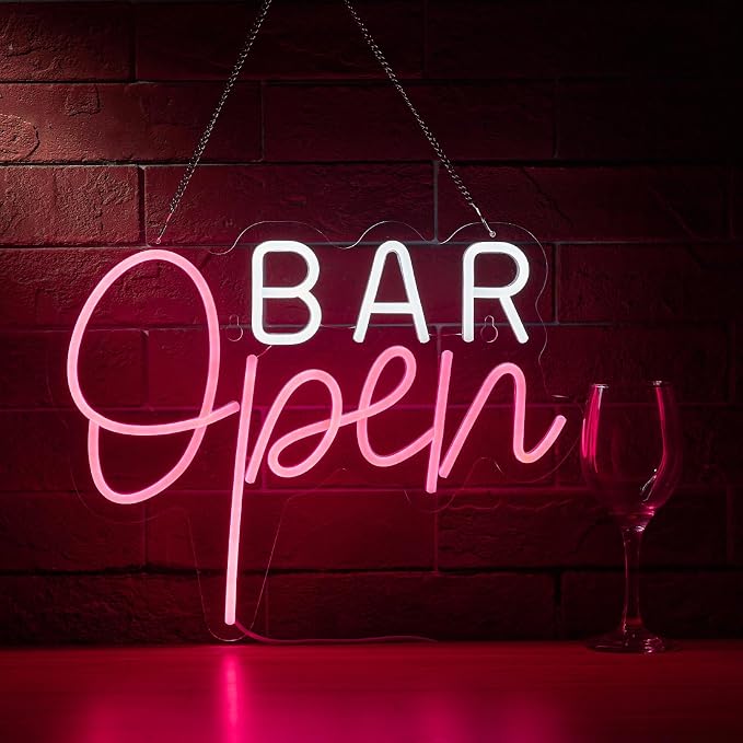 Bar Open Neon Sign for Wall Décor by Unknown