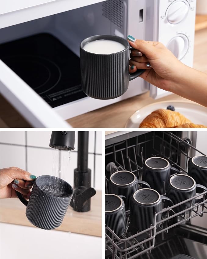 famiware Coffee Mug Set for 6, Star 12 oz Catering Mugs Cup Set - Image 3