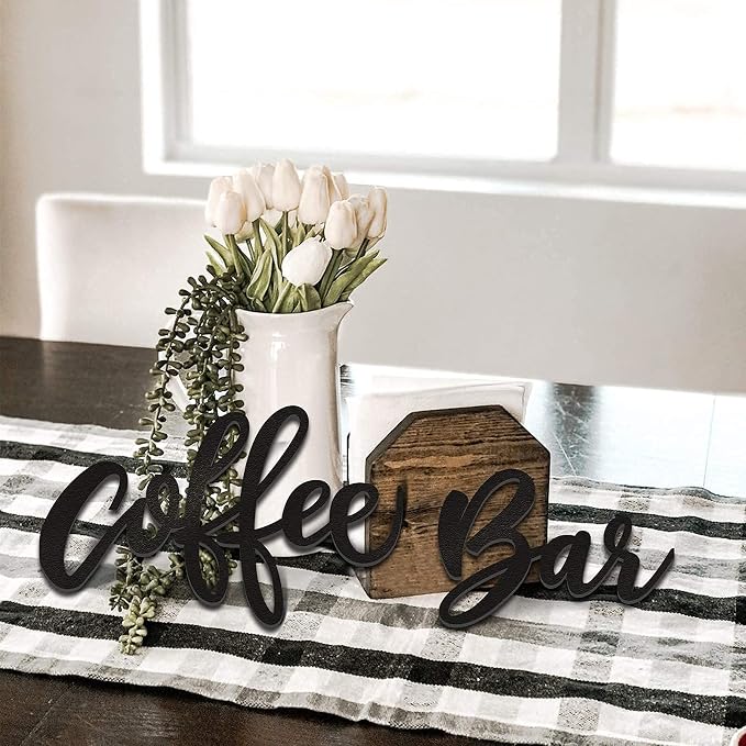 Huray Rayho Wooden Coffee Bar Wall Sign Kitchen Decor Station Letter Sign Art - Image 6