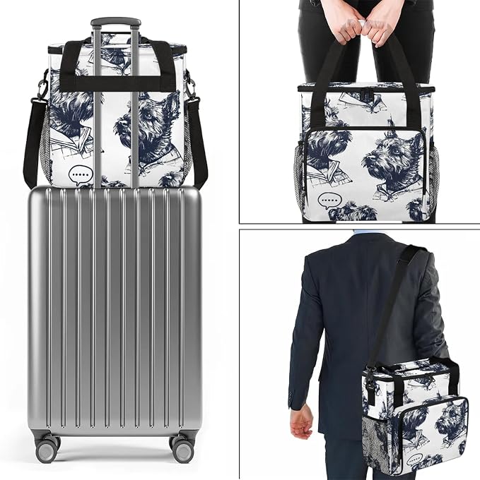 Cool Dogs Scottish Terrier Coffee Maker Carring Bag, Large Insulated Storage - Image 7
