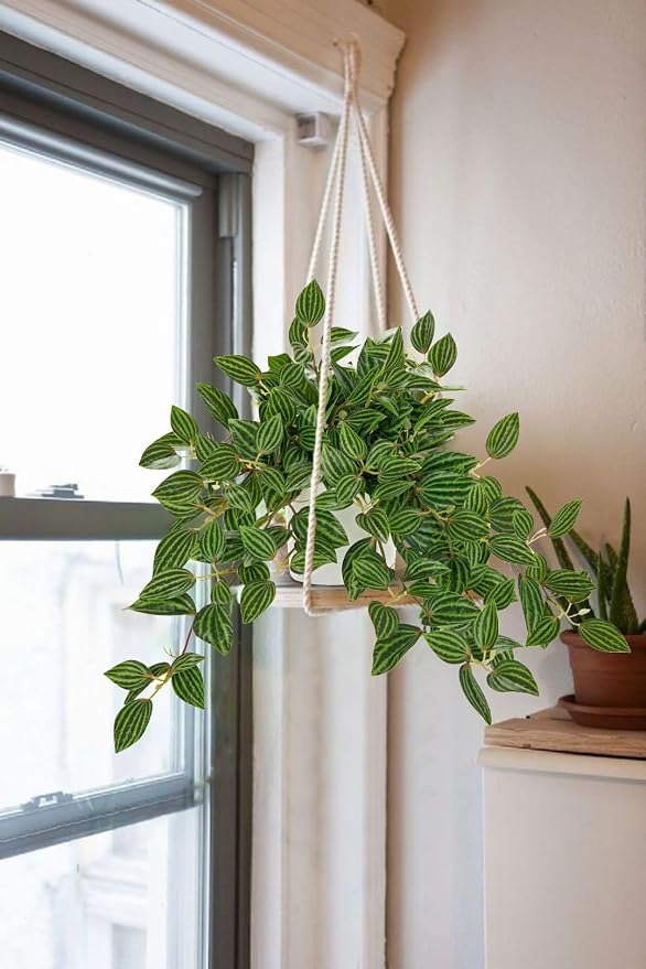 GnFlus Fake Hanging Plants in Ceramic Pot - Image 6