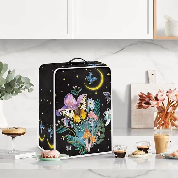 Butterfly Mushroom Coffee Maker Cover Dust Protection Coffee Machine Appliances - Image 3