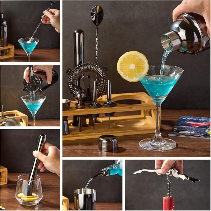 Cocktail Shaker Set Bartender Kit : 12-Piece Bar Tool Set - Image 4