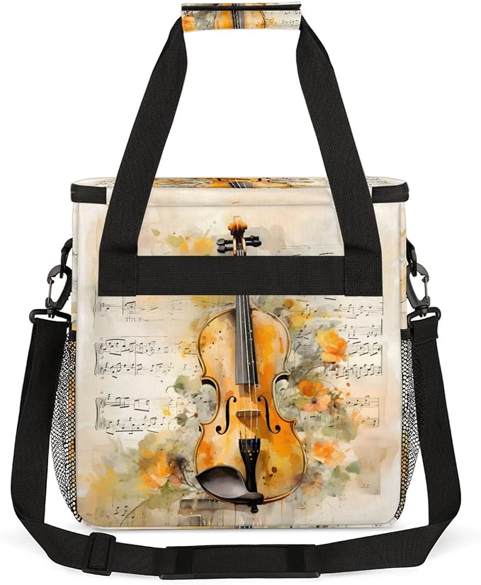 Musical Violin Coffee Maker Carring Bag, Large Insulated Storage Organizer Case - Image 5