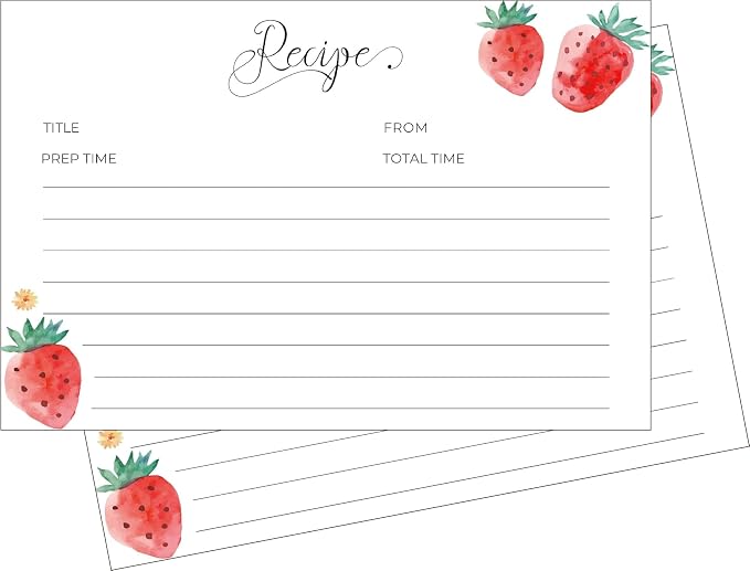 HEART & BERRY Strawberry Recipe Cards by HEARTBERRY