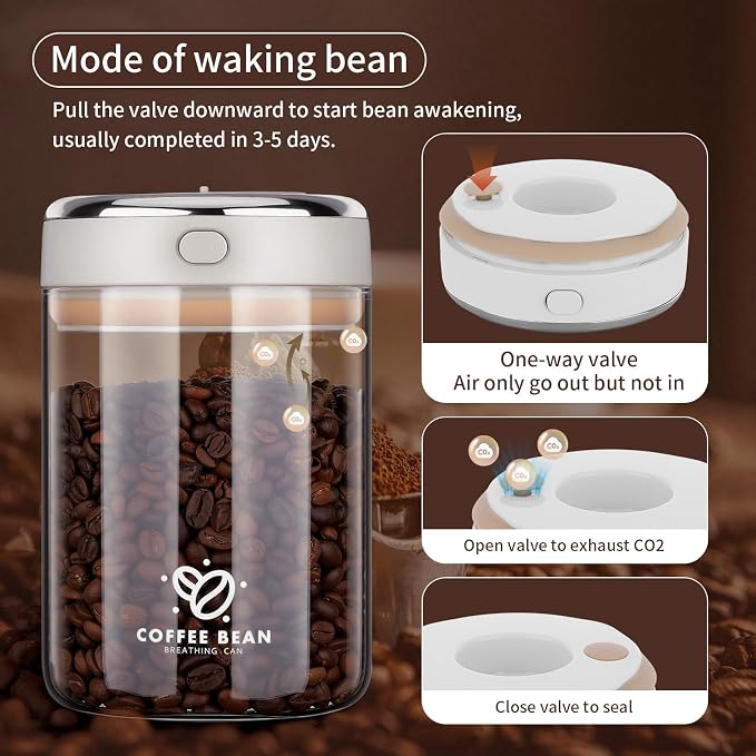 37oz Airtight Glass Coffee Canister - Image 3