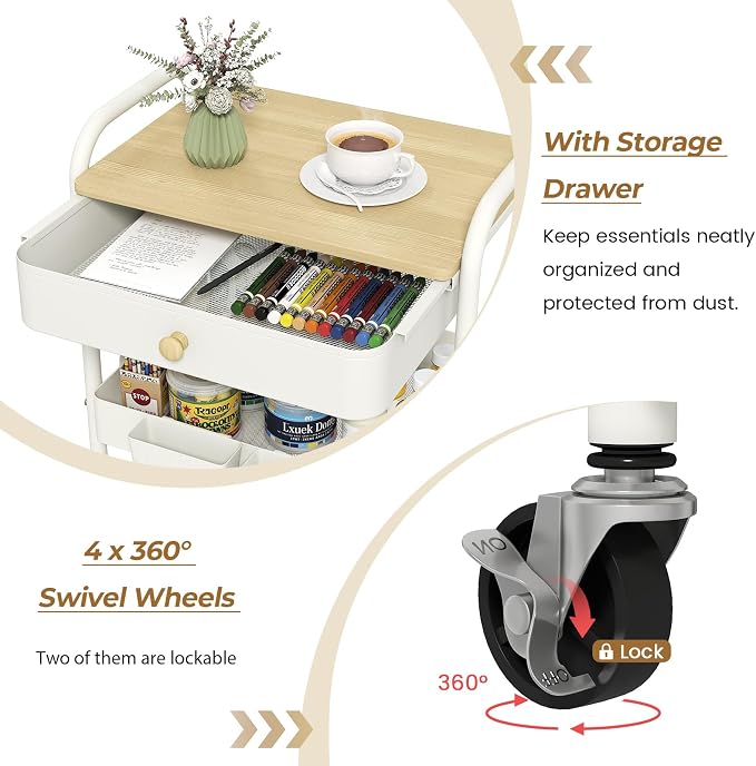danpinera 3 Tier Rolling Cart - Image 3