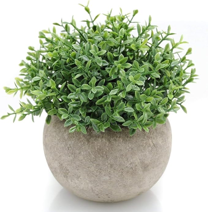 Velener Mini Sage Green Potted Boxwood Topiary Artificial Plants by Velener