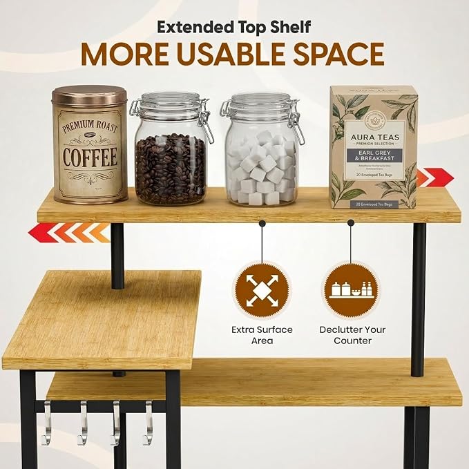 Bamboo Corner Organizer, 3-Tier Countertop Shelf - Image 3