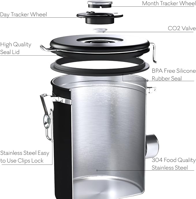 Large Coffee Canister – Airtight Stainless Steel Storage Container - Image 5