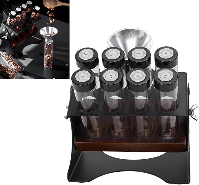 Coffee Bean Storage Tubes and Stand, Large Capacity Tempered Glass Sealing - Image 3