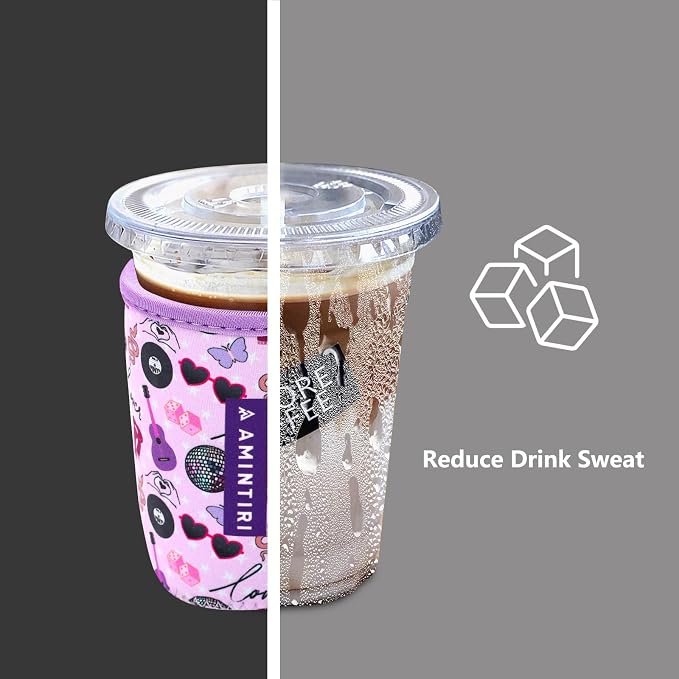 3 Pack Reusable Sleeve for Iced Coffee Cup, Coffee Neoprene Sleeve for Iced&Hot - Image 2