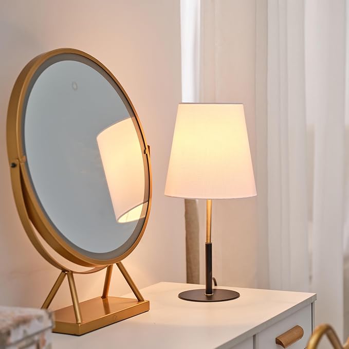 GLOBE Electric 61000045 16" Table Lamp, Matte Black, Brass Accents, On/Off - Image 3
