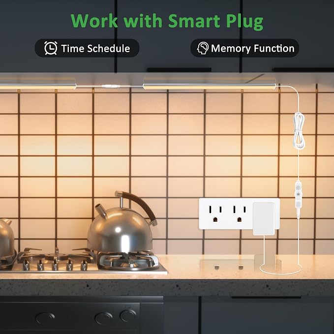 maylit Under Cabinet Lights Plug in, Super Bright Warm White Under Counter - Image 3